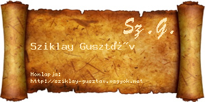 Sziklay Gusztáv névjegykártya