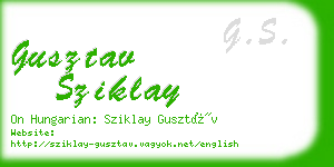 gusztav sziklay business card